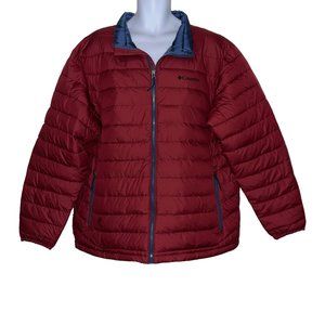 Columbia OmniHeat Quilted Puffer Jacket Mens XXL Red Big Tall Pockets Outdoor